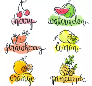 Vinilo frase Nombres de frutas - TenVinilo