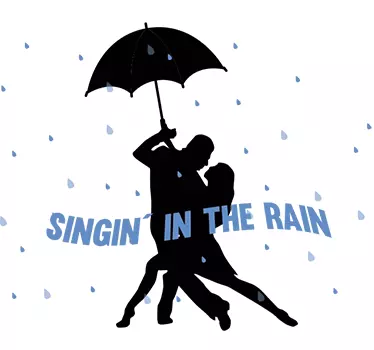 Vinilo pareja cantando bajo la lluvia - TenVinilo