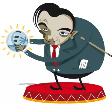 Vinilo personaje de dibujos manipulando el globo - TenVinilo