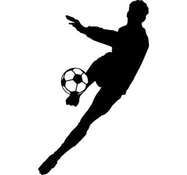 Vinilo silueta futbolista chutando balón - TenVinilo