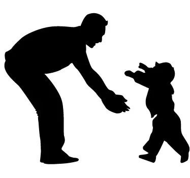 Vinilo bebé silueta padre e hijo - TenVinilo