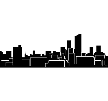 Vinilo skyline contorno de ciudad moderna - TenVinilo