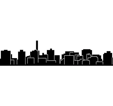 Vinilo skyline contorno de ciudad urbana - TenVinilo