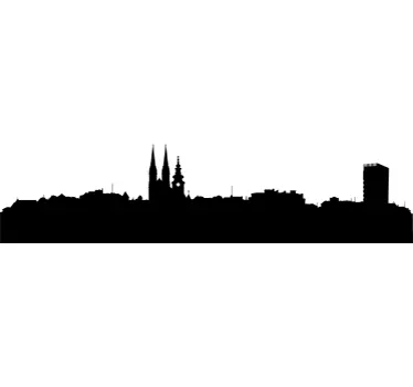 Vinilo skyline contorno de la ciudad de zagreb - TenVinilo