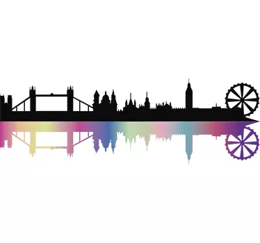 Vinilo skyline Londres multicolor - TenVinilo