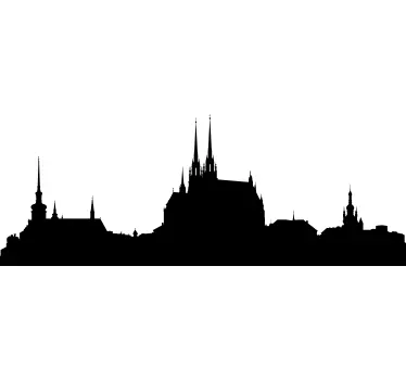 Vinilo skyline silueta de la ciudad de praga - TenVinilo