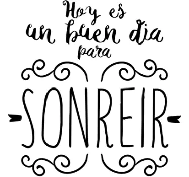 Vinilo texto un buen día para sonreír - TenVinilo