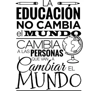 Vinilo pared frase motivadora sobre educación - TenVinilo