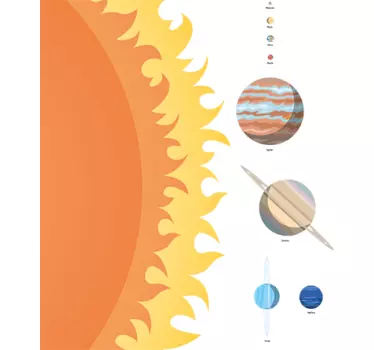 Vinilos educativos sistema solar a escala - TenVinilo