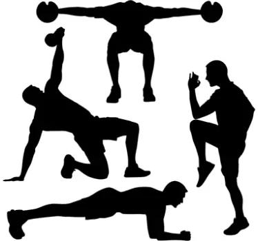 Vinilos gimnasio stickers silueta fitness - TenVinilo