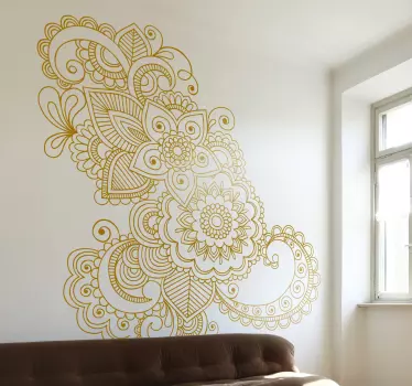 Vinilo decorativo ornamento floral Asia - TenVinilo