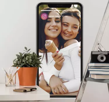 Vinilo pared Instagram Stories con foto - TenVinilo