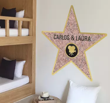 Vinilo decorativo personalizado estrella Hollywood - TenVinilo