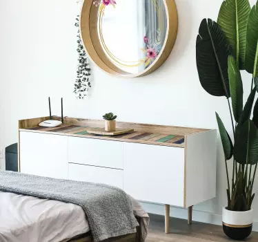 vinilo para muebles de madera de verano colorido - TenVinilo