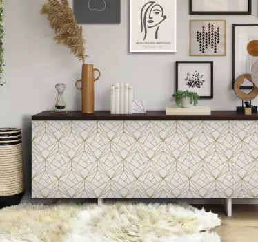 Vinilo habitación juvenil mueble patrón geométrico - TenVinilo