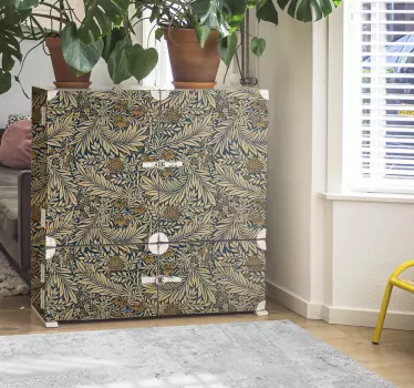 Vinilo para muebles patrón floral azul - TenVinilo