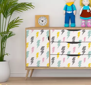 Vinilo para mueble rayos patrón infantil - TenVinilo