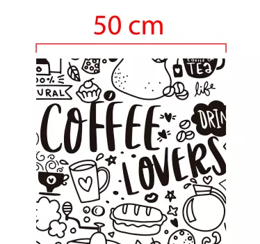 Vinilo para cocina translúcido frases amantes café - TenVinilo