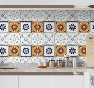 Vinilo de azulejo adhesivo multicolor - TenVinilo