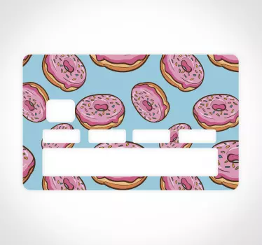 Pegatina para tarjeta de crédito de donuts rosas - TenVinilo