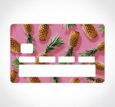 Sticker para tarjeta patrón de piña - TenVinilo