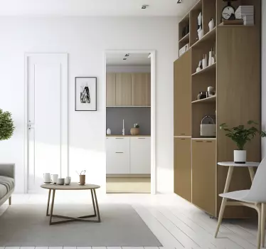 Vinilo para mueble mate beige marrón - TenVinilo