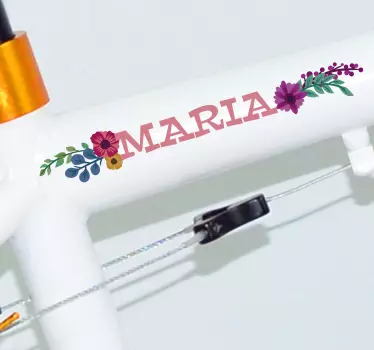 Pegatina para bicicleta flores - TenVinilo