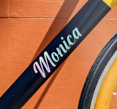 Pegatina para bicicleta Nombre de niña arcoiris colorido - TenVinilo