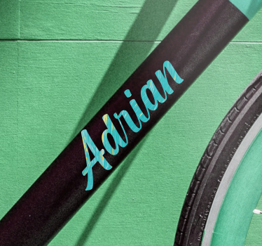 Pegatina para bicicleta Nombre de niño de sombra azul - TenVinilo