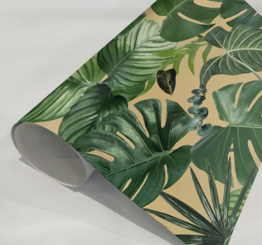 Vinilo cocina patrón de plantas tropicales - TenVinilo