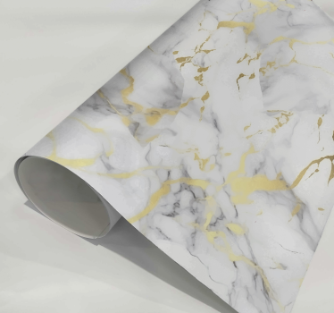 Vinilo con textura mármol blanco con venas doradas - TenVinilo