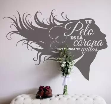 Vinilo para peluquería texto pelo - TenVinilo