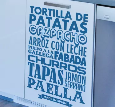 Vinilos decorativos cocina platos España - TenVinilo