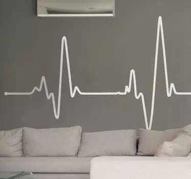 Vinilo decorativo electrocardiograma - TenVinilo