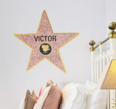Vinilo decorativo personalizado estrella Hollywood - TenVinilo