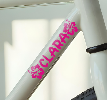 Calca para bicicleta flores hawaianas rosas - TenVinilo