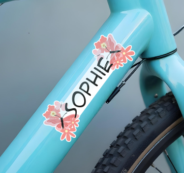 Calca para bicicleta mariposa y flor felices - TenVinilo