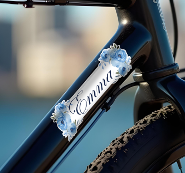Calca para bicicleta flores azules - TenVinilo