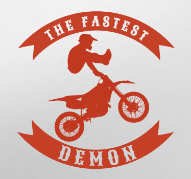 Pegatinas moteras fastest demon salto - TenVinilo