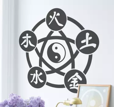 Adhesivo cinco elementos medicina china - TenVinilo