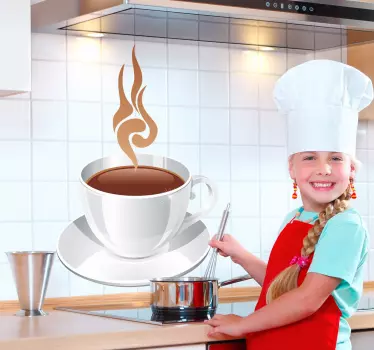 Adhesivo cocina taza de café - TenVinilo