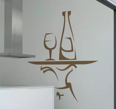 Vinilo decorativo detalle mano bandeja - TenVinilo