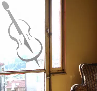 Adhesivo decorativo dibujo contrabajo - TenVinilo