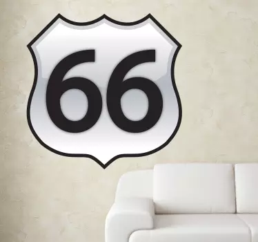 Adhesivo decorativo ruta 66 - TenVinilo