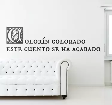 Adhesivo infantil colorín colorado - TenVinilo