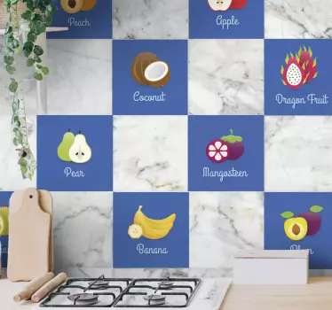 Adhesivo para azulejos cocina frutas - TenVinilo
