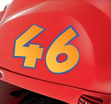 Pegatina moto números personalizados - TenVinilo