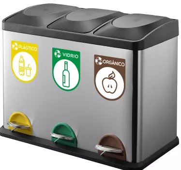 Pegatinas cubo reciclaje - TenVinilo