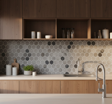 Azulejo adhesivo mármol hexagonal oscuro - TenVinilo