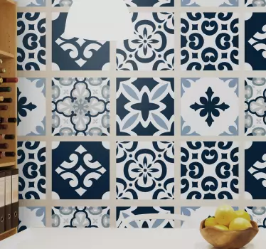 Azulejos vinílicos cemento azul clásico - TenVinilo